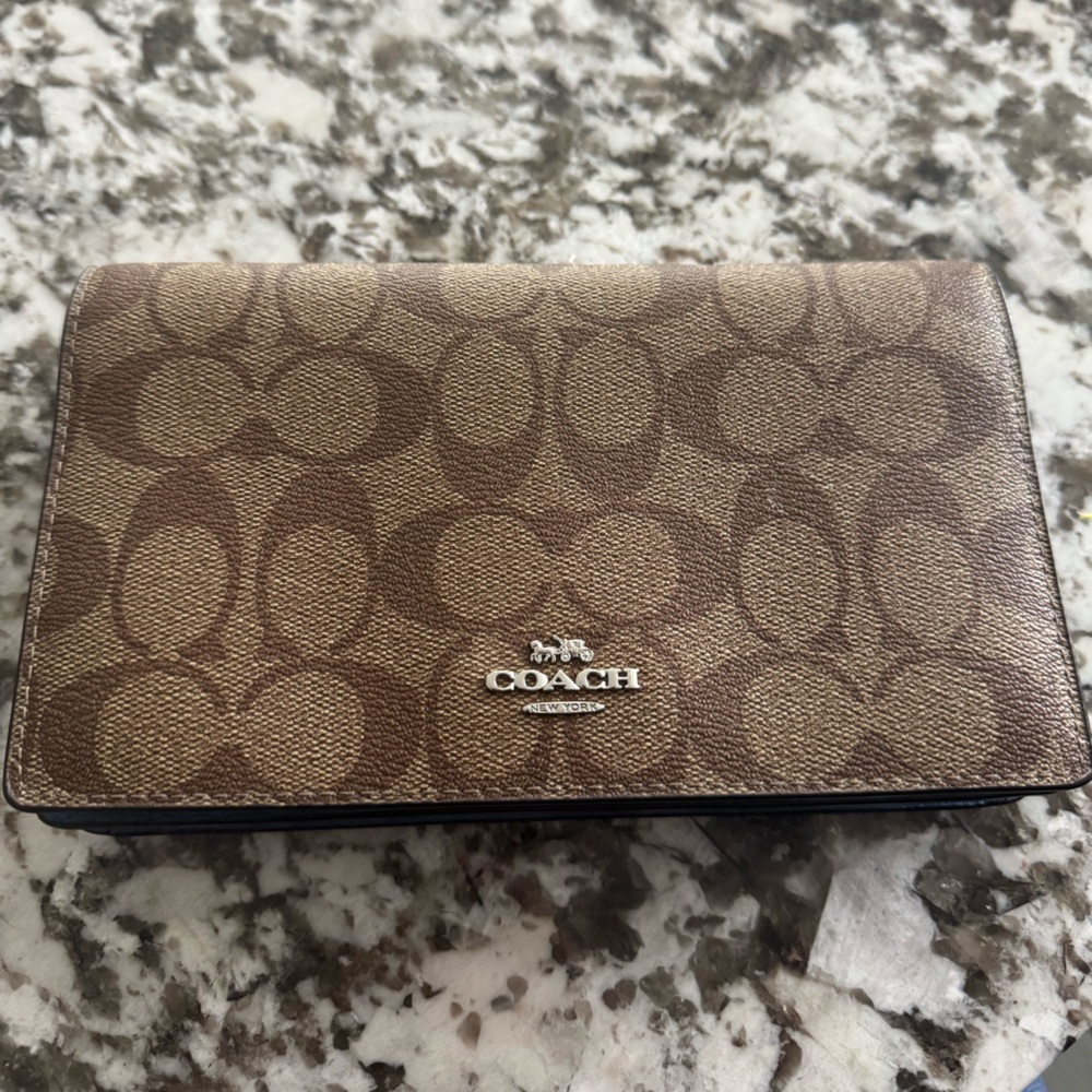 Coach Tan and Brown Signature Wallet